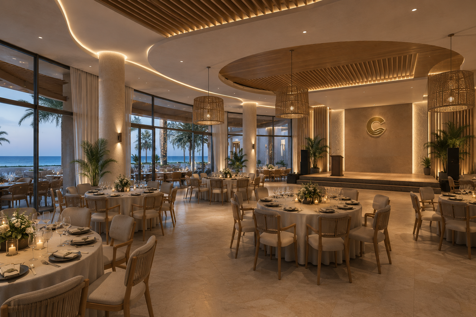 Restaurante frente al mar